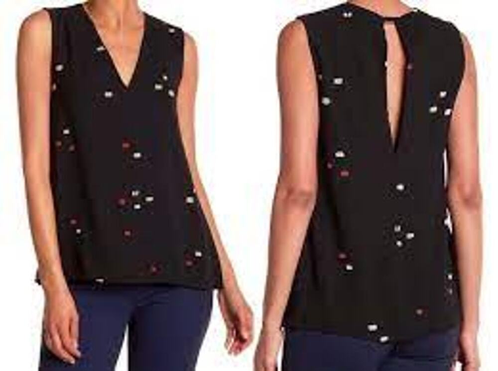 Womens Jason Wu sleeveless top black v neck sleeveless top size 4